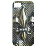 GOLD AND SILVER MESH FLEUR-DE-LIS PRINT iPhone 5 CASE