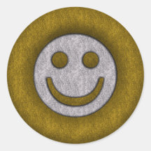 GOLD AND SILVER SMILEY STICKER