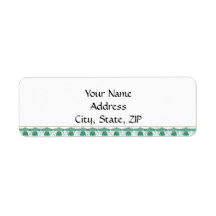 Gold and Teal Vintage Floral Scroll Return Address Label