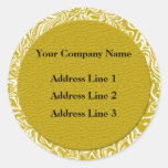 Gold and White Business Address Labels Sticker