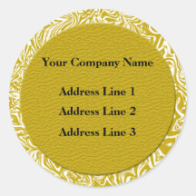 Gold and White Business Address Labels Sticker