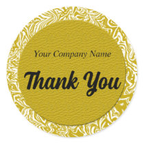 Gold and White Business Thank You Stickers