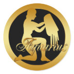 GOLD AQUARIUS ZODIAC SIGN STICKER