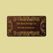 Gold Art Noveau Bookplate labels