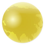 Gold Asia Globe stickers
