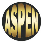 GOLD ASPEN ROUND STICKER
