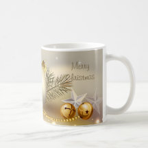 Gold Balls, Bells and Stars Coffee Mug