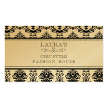 GOLD Baroque Elegant Chic Stylish Fashion Business Business Card Template
