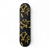 Gold bars in bulk on a black background skateboards