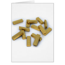 Gold bars in bulk on a white background card