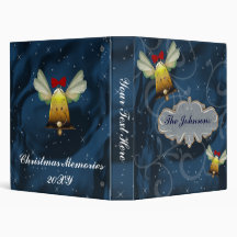 gold bell Holiday memories Binder