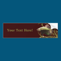 Gold Betta Siamese Fighting Fish bumper stickers