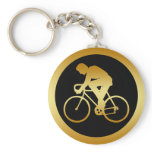 GOLD BIKE RIDER KEYCHAIN