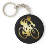 GOLD BIKE RIDER KEYCHAIN