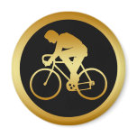 GOLD BIKE RIDER FRIDGE MAGNET