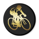 GOLD BIKE RIDER REFRIGERATOR MAGNET