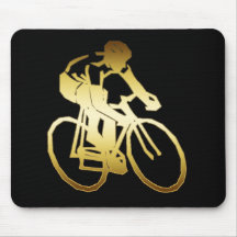 GOLD BIKE RIDER MOUSEPAD