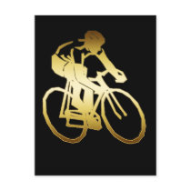 GOLD BIKE RIDER POSTCARDS