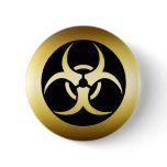 GOLD BIO-HARZARD SYMBOL PIN