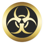 GOLD BIO-HARZARD SYMBOL STICKERS