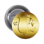 GOLD BIRD WITH BUTTERFLIES PINBACK BUTTONS