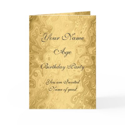 Gold  Birthday Party Invitation All birthdays Greeting Cards by invitesnow