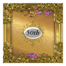 Gold Birthday Party Invitations