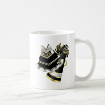 Gold Black and White Cheerleader Mug