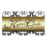 Gold Black Damask Makeup Artist Business Card