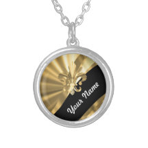 Gold & black fleur de lys jewelry