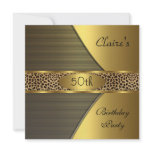 Gold Black Leopard Invite 50th Birthday Party