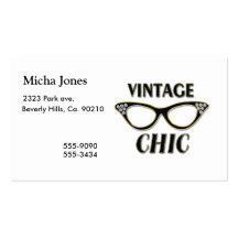 Gold & Black Retro Glasses Vintage Chic Bling Business Card Template