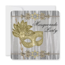 Gold Black White Masquerade Party