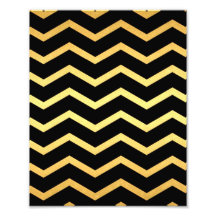 Gold & Black Zig Zag Pattern Photo Art