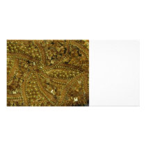Gold bling customized photo card