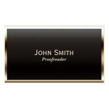 Gold Border Proofreading Business Card
