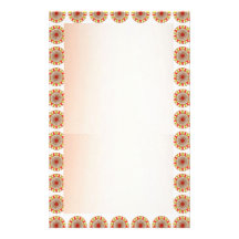 Gold Border SUNFLOWER Chakra Mandala Stationery Design