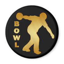 GOLD BOWLER MAGNET