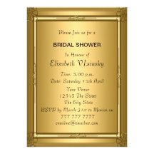 Gold Bridal Shower Invitation