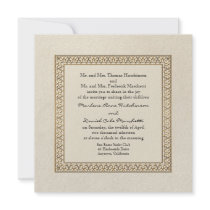 Gold Brocade Damask Floral Formal Elegant Wedding
