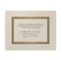 Gold Brocade Damask Floral Formal Reception Invite