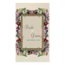 Gold Brocade Floral Formal Elegant Favour Gift Tag Business Cards