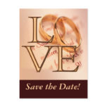 Gold/Brown LOVE, Wedding Bands O Design postcards
