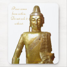 Gold Buddha Motivational Peace Quotation Mousepads