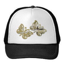 gold butterflies hat