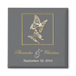 Gold Butterfly Save The Date Wedding Announcement