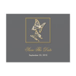 Gold Butterfly Save The Date Wedding Announcement