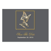 Gold Butterfly Save The Date Wedding MiniCard