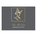 Gold Butterfly Save The Date Wedding MiniCard business cards