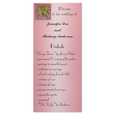 Gold Butterfly Wedding Program Rack Card by weddingpartygifts